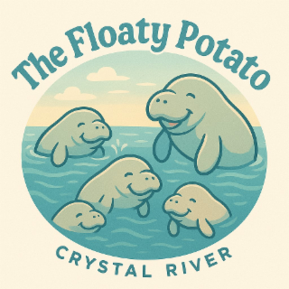 THE FLOATY POTATO CRYSTAL RIVER logo
