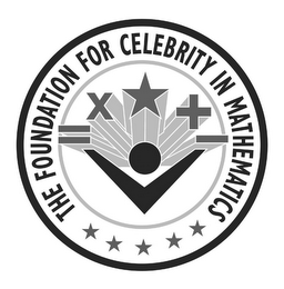 THE FOUNDATION FOR CELEBRITY IN MATHEMATICS = X + - logo