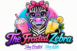 THE FROSTED ZEBRA STAY FROSTED. STAY WILD. logo