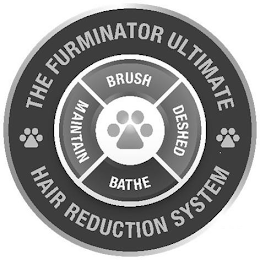 THE FURMINATOR ULTIMATE HAIR REDUCTION SYSTEM BRUSH DESHED BATHE MAINTAIN logo