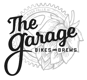 THE GARAGE BIKES BREWS RIVER FALLS WI logo