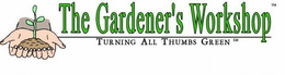 THE GARDENER'S WORKSHOP TURNING ALL THUMBS GREEN logo
