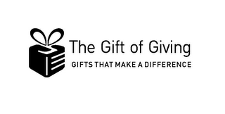 THE GIFT OF GIVING GIFTS THAT MAKE A DIFFERENCE logo