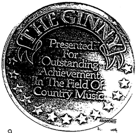THE GINNY PRESENTED FOR OUTSTANDING ACHIEVEMENT IN THE FIELD OF COUNTRY MUSIC logo