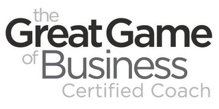 THE GREAT GAME OF BUSINESS CERTIFIED COACH logo