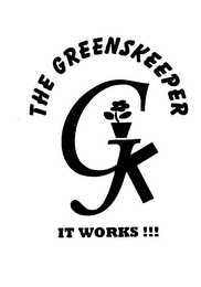 THE GREENSKEEPER GK IT WORKS!!! logo