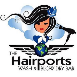 THE HAIRPORTS WASH & BLOW DRY BAR logo