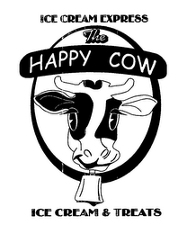 THE HAPPY COW ICE CREAM EXPRESS ICE CREAM & TREATS logo