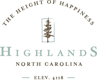 THE HEIGHT OF HAPPINESS, HIGHLANDS NORTH CAROLINA ELEV. 4118 logo
