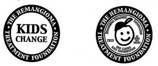 THE HEMANGIOMA TREATMENT FOUNDATION HEMANGIOMA TREATMENT FOUNDATION THTF IN KIDS WE TRUST ONE CARING KIDS CONTRIBUTION THE HEMANGIOMA TREATMENT FOUNDATION KIDS CHANGE logo