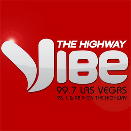 THE HIGHWAY VIBE 99.7 LAS VEGAS 98.1 & 98.9 ON THE HIGHWAY logo