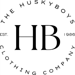 THE HUSKYBOYS CLOTHING COMPANY HB EST. 1986 logo