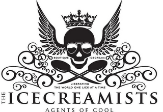 THE ICECREAMISTS AGENTS OF COOL BOUTIQUE ICECREAM LIBERATING THE WORLD ONE CLICK AT A TIME logo