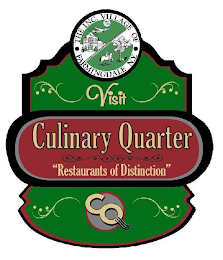 THE INC. VILLAGE OF FARMINGDALE N.Y. VISIT CULINARY QUARTER "RESTAURANTS OF DISTINCTION" CQ logo