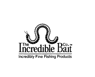 THE INCREDIBLE BAIT CO. INCREDIBLY FINE FISHING PRODUCTS logo
