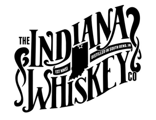 THE INDIANA WHISKEY CO. EST MMXI DISTILLED IN SOUTH BEND, IN logo