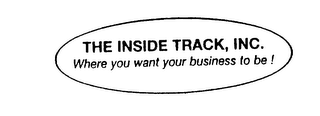 THE INSIDE TRACK, INC. WHERE YOU WANT YOUR BUSINESS TO BE! logo