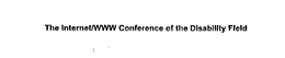 THE INTERNET/WWW CONFERENCE OF THE DISABILITY FIELD logo