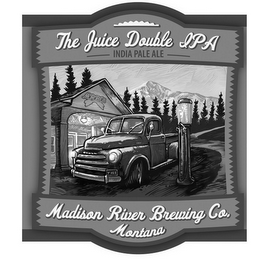 THE JUICE DOUBLE IPA INDIA PALE ALE MADISON RIVER BREWING CO. MONTANA MRB CO. logo