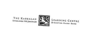 THE KABBALAH LEARNING CENTRE ESTABLISHED 1922 JERUSALEM DIRECTOR RABBI BERG logo