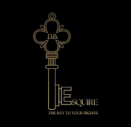 THE KEY TO YOUR RIGHTS D.B. ESQUIRE logo