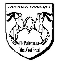 THE KIKO PEDIGREE THE PERFORMANCE MEAT GOAT BREED logo
