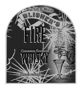 THE KING OF WHISKIES BLISHEN'S FIRE CINNAMON FLAVOURED WHISKY HANDCRAFTED 35% ALC. BY VOL. (70 PROOF) 750 ML logo