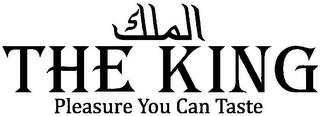 THE KING PLEASURE YOU CAN TASTE logo