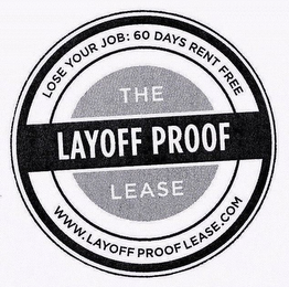 THE LAYOFF PROOF LEASE LOSE YOUR JOB: 60 DAYS RENT FREE WWW.LAYOFFPROOFLEASE.COM logo