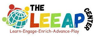 THE LEEAP CENTER LEARN-ENGAGE-ENRICH-ADVANCE-PLAY logo