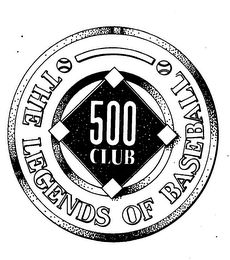 THE LEGENDS OF BASEBALL 500 CLUB logo