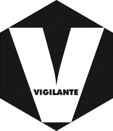 THE LETTER "V" AND THE WORD "VIGILANTE" logo