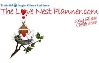 THE LOVE NEST PLANNER.COM REAL ESTATE WITH LOVE PRUDENTIAL DOUGLAS ELLIMAN REAL ESTATE logo