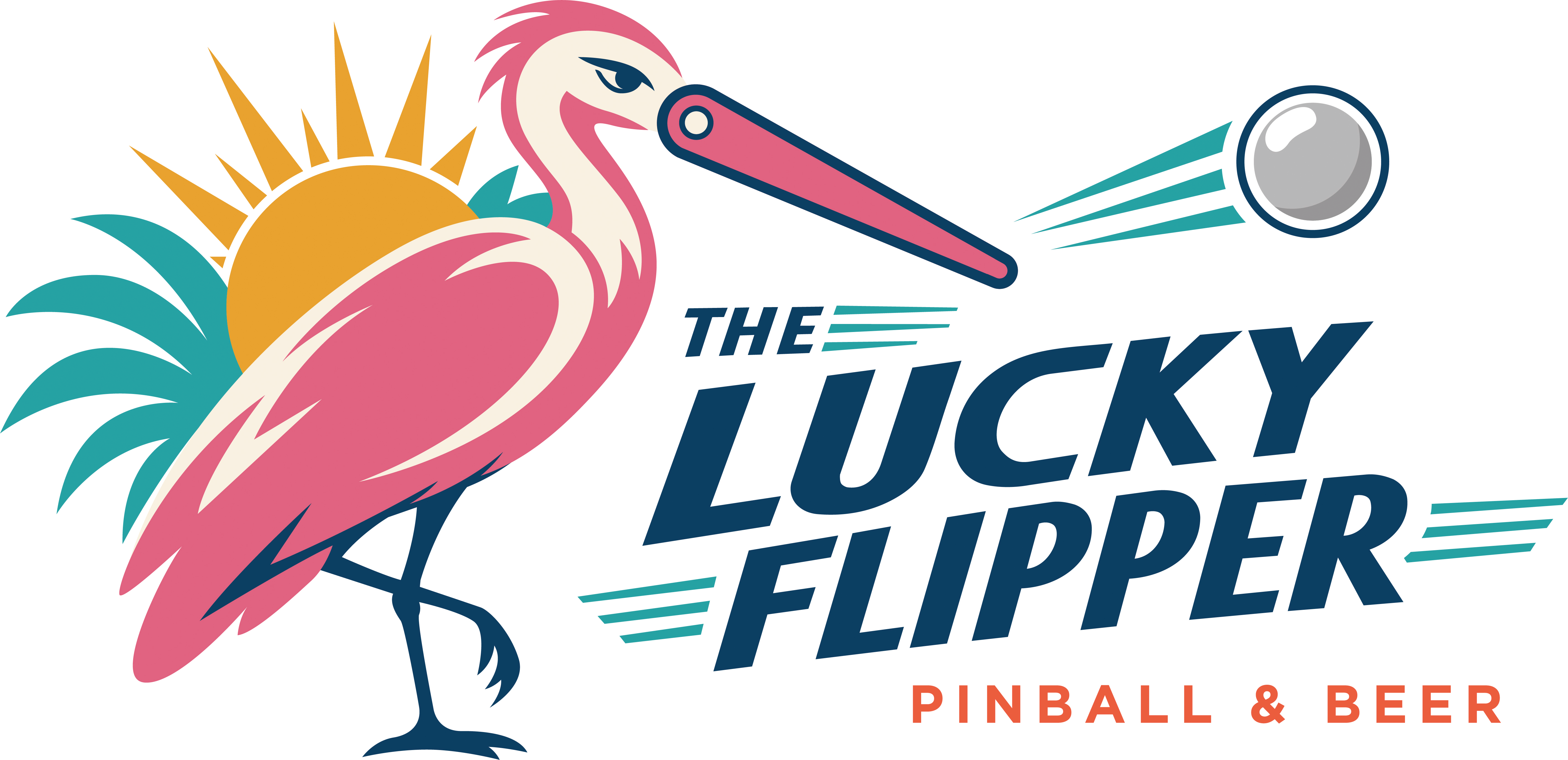THE LUCKY FLIPPER PINBALL & BEER logo