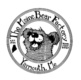 THE MAINE BEAR FACTORY YARMOUTH, ME HANDMADE BEARS EST 1995 logo