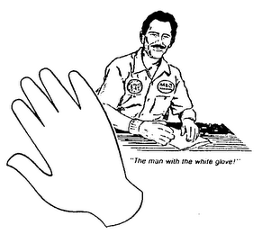 "THE MAN WITH THE WHITE GLOVE!" logo