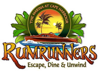 THE MARINA AT CAPE HARBOUR, RUMRUNNERS, ESCAPE, DINE, & UNWIND logo