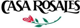 THE MARK CONSISTS OF THE STYLIZED WORDING "CASA ROSALES" IN BLACK LETTERING ABOVE A DESIGN OF A RED ROSE WITH GREEN LEAVES AND A GREEN STEM. logo