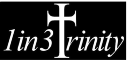THE MARK CONSISTS OF THE WORDING “1 IN 3 TRINITY” WITH A LARGE CROSS FORMING THE LETTER “T” IN “TRINITY. logo