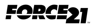 THE MARK CONSISTS OF THE WORDS FORCE AND THE NUMBER 21 IN BLACK TYPE WITH A FANCIFUL RED ARROW PIERCING THE WORD FORCE logo