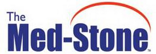 THE MED-STONE IN BLUE WITH A RED ARCH OVER STONE logo
