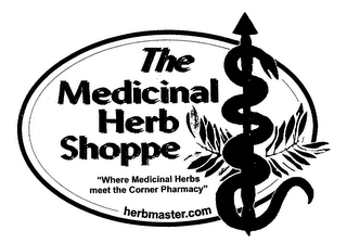 THE MEDICINAL HERB SHOPPE "WHERE MEDICINAL HERBS MEET THE CORNER PHARMACY" HERBMASTER.COM logo