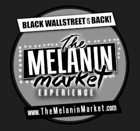 THE MELANIN MARKET EXPERIENCE BLACK WALLSTREET IS BACK! WWW.THEMELANINMARKET.COM logo