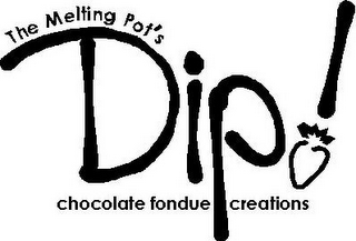 THE MELTING POT'S DIP! CHOCOLATE FONDUE CREATIONS logo