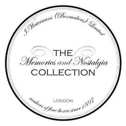 THE MEMORIES AND NOSTALGIA COLLECTION LONDON I. WATERMANS (BOXMAKERS) LIMITED MAKERS OF FINE BOXES SINCE 1897 logo