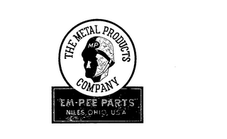 THE METAL PRODUCTS COMPANY EM-PEE PARTS NILES, OHIO U.S.A. M P logo