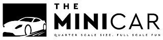 THE MINICAR QUARTER SCALE SIZE. FULL SCALE FUN logo