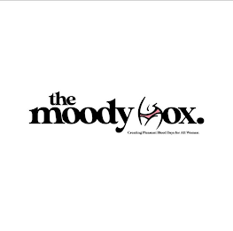 THE MOODY BOX. CREATING PLEASANT BLEED DAYS FOR ALL WOMEN logo