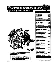 THE MORTGAGE SHOPPERS HOTLINE CALL 1-900-XXX-RATE logo