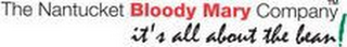THE NANTUCKET BLOODY MARY COMPANY IT'S ALL ABOUT THE BEAN! logo